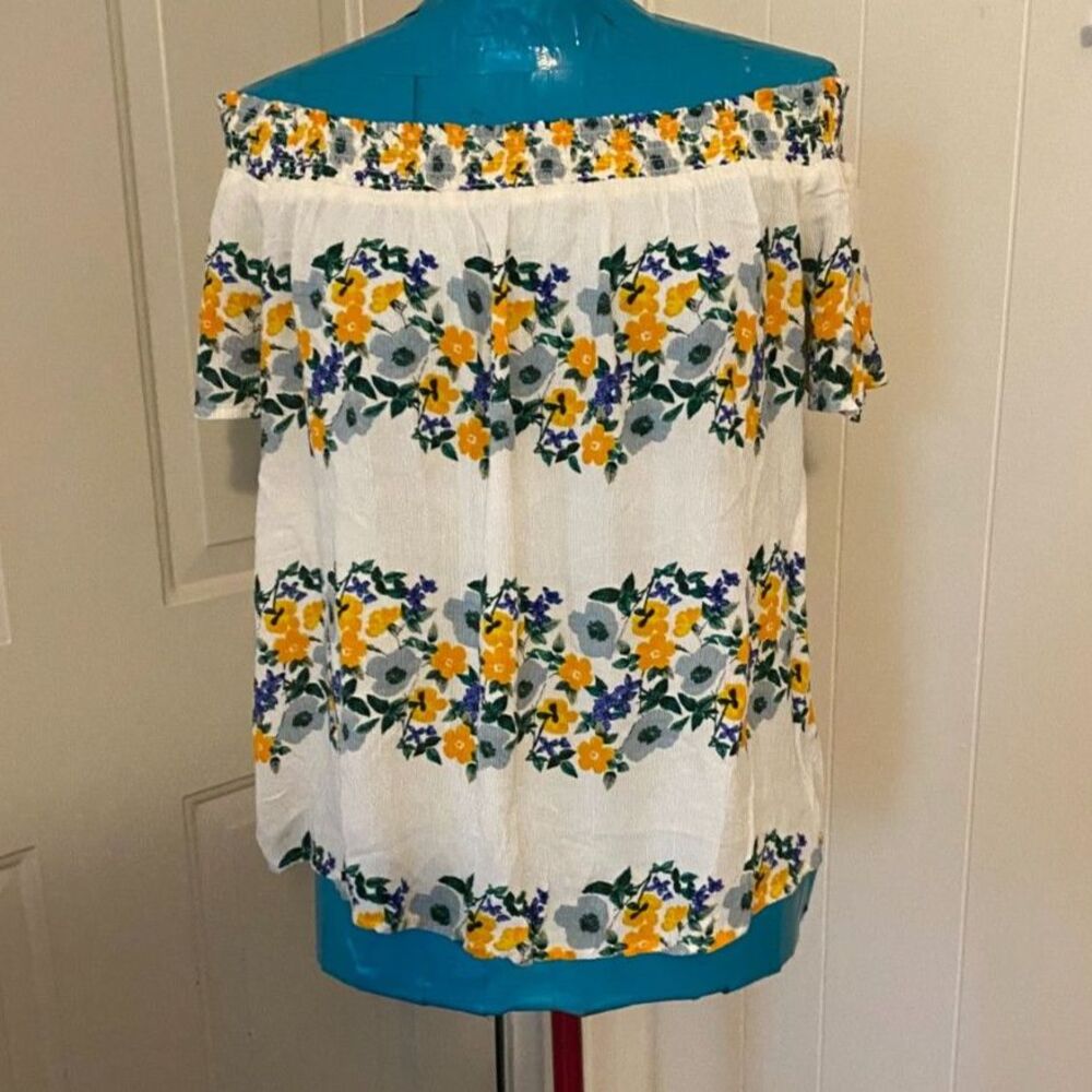 Old Navy Off The Shoulder Boho Crinkled Short Sleeve Women Top Size L